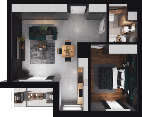 Plan 2 pok. 44m²