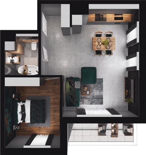 Plan 2 pok. 51m²