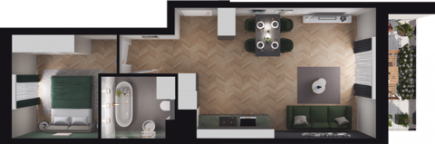 Plan 2 pok. 43m²