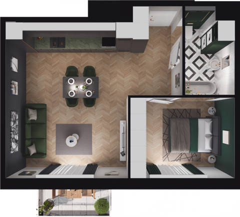 Plan 2 pok. 46m²