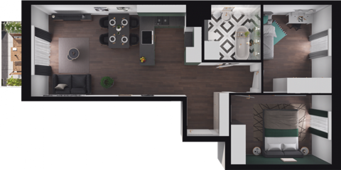 Plan 3 pok. 58m²