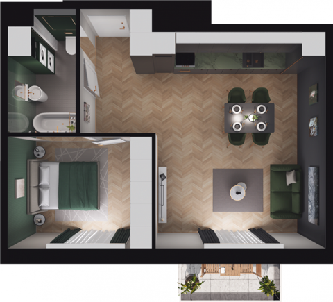 Plan 2 pok. 46m²