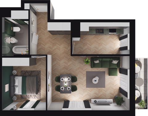 Plan 2 pok. 54m²