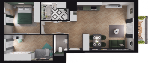 Plan 3 pok. 59m²