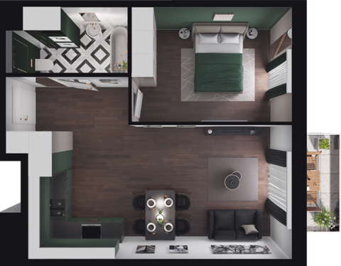 Plan 2 pok. 46m²