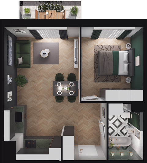 Plan 2 pok. 45m²