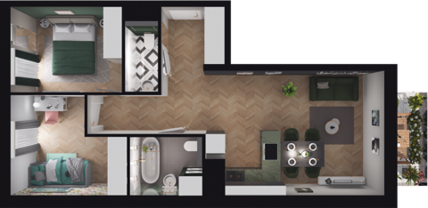 Plan 3 pok. 55m²