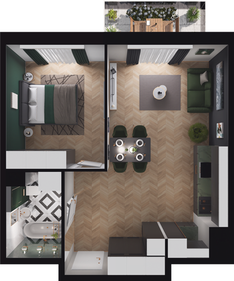 Plan 2 pok. 47m²