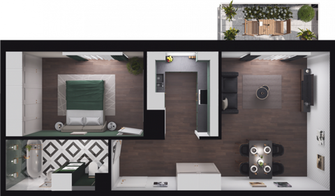 Plan 2 pok. 50m²