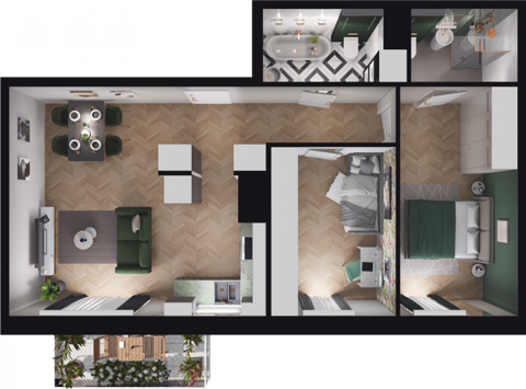 Plan 3 pok. 61m²