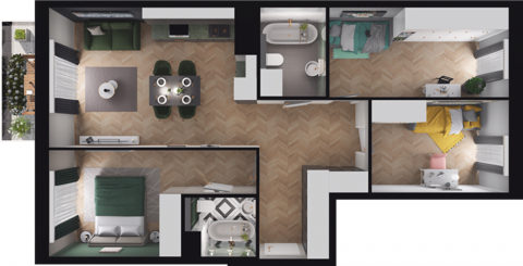 Plan 4 pok. 77m²