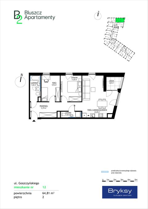 Plan 3 pok. 65m²