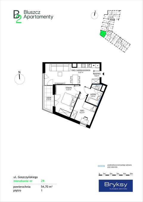 Plan 3 pok. 55m²
