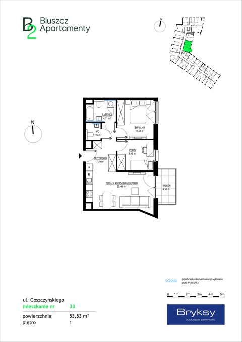 Plan 3 pok. 54m²