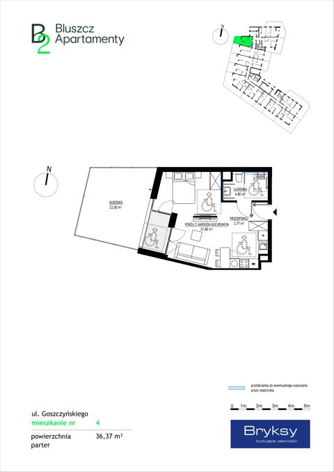 Plan 1 pok. 36m²