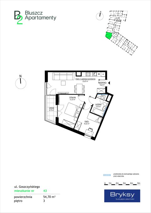 Plan 3 pok. 55m²