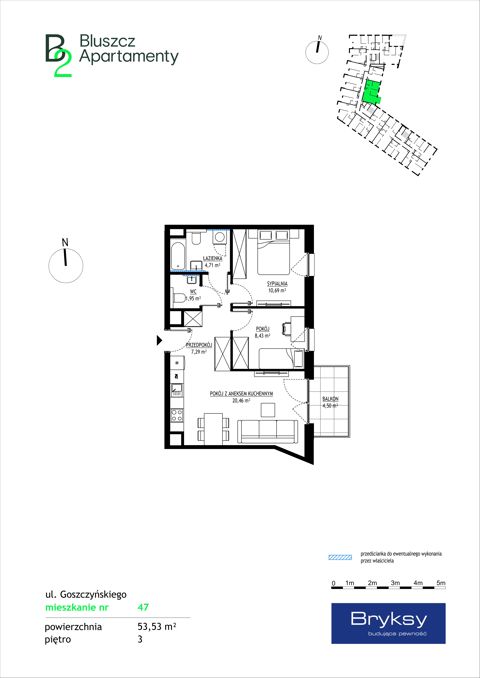 Plan 3 pok. 54m²