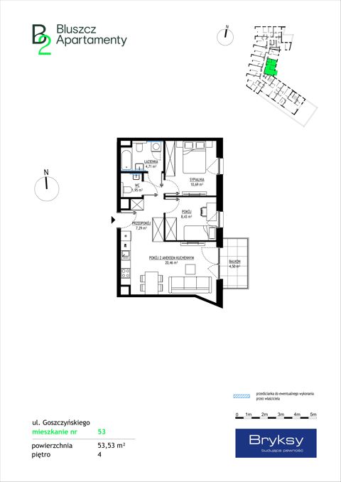Plan 3 pok. 54m²