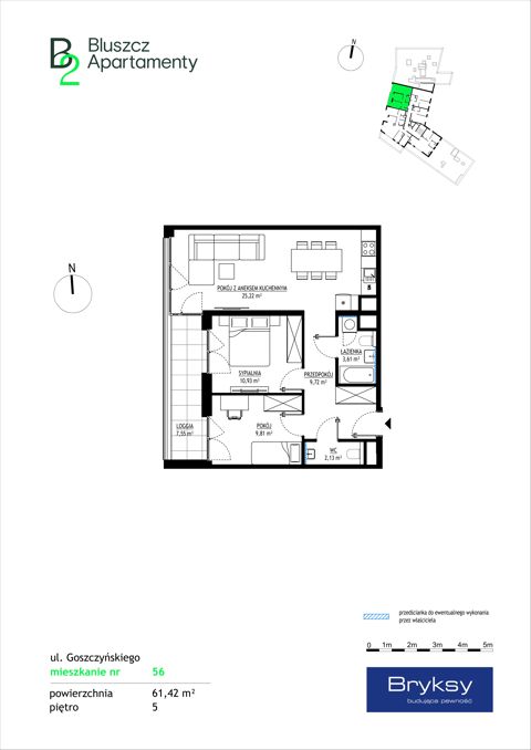 Plan 3 pok. 61m²