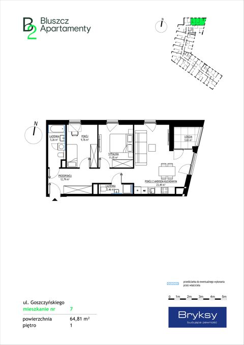 Plan 3 pok. 65m²