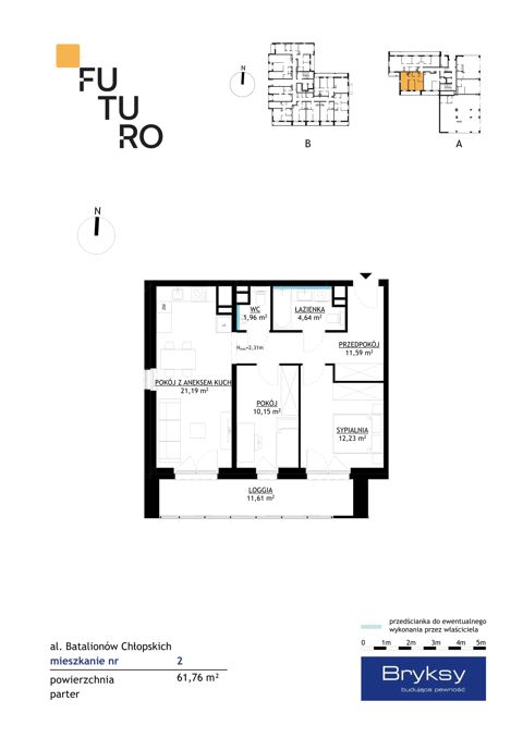Plan 3 pok. 62m²