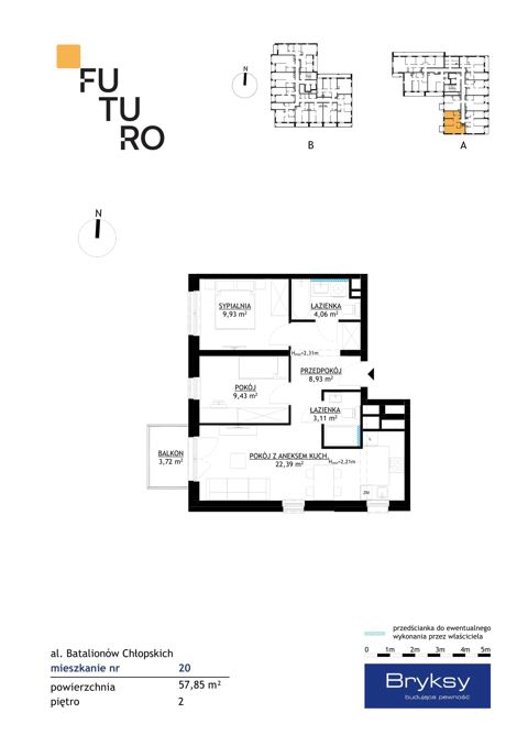 Plan 3 pok. 58m²