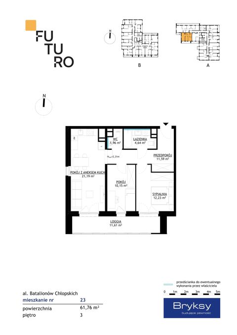 Plan 3 pok. 62m²