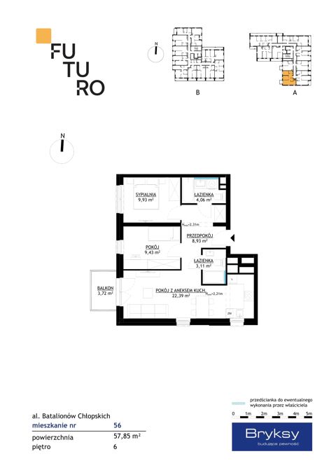 Plan 3 pok. 58m²