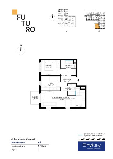 Plan 3 pok. 58m²