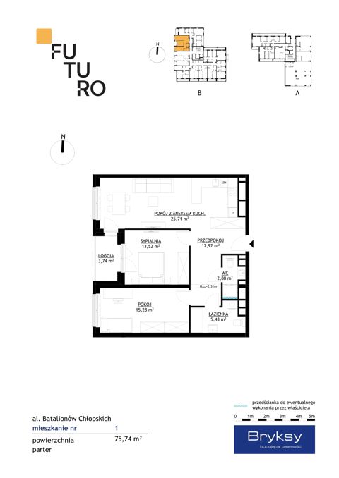 Plan 3 pok. 76m²