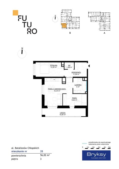 Plan 3 pok. 56m²