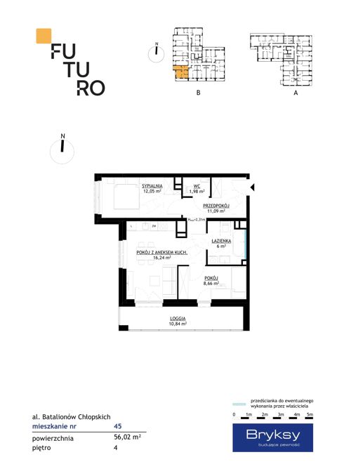 Plan 3 pok. 56m²