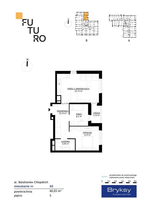 Plan 3 pok. 60m²