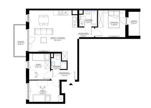 Plan 4 pok. 78m²