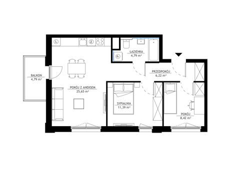 Plan 3 pok. 56m²