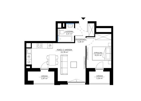 Plan 2 pok. 42m²