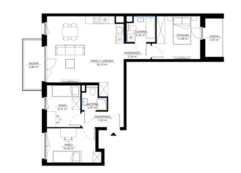 Plan 4 pok. 78m²