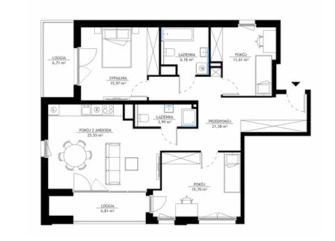 Plan 4 pok. 100m²