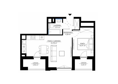 Plan 2 pok. 42m²