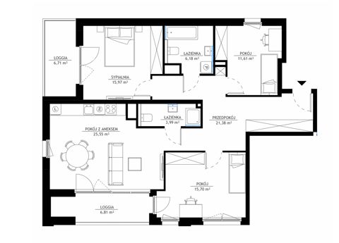 Plan 4 pok. 100m²