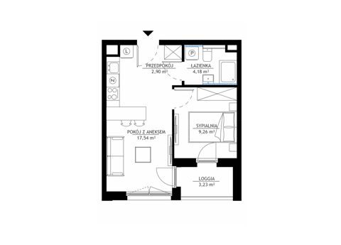 Plan 2 pok. 34m²