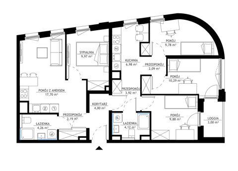 Plan 5 pok. 86m²
