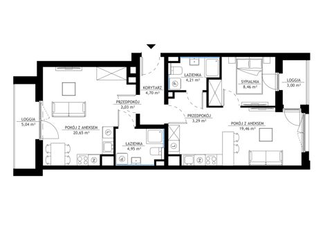 Plan 3 pok. 68m²