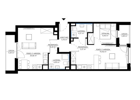 Plan 3 pok. 68m²