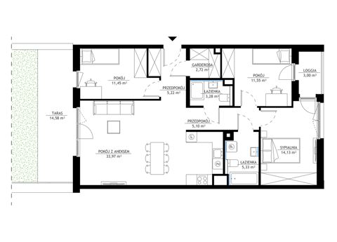 Plan 4 pok. 93m²