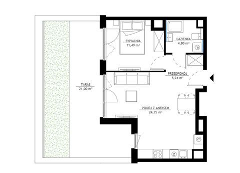 Plan 2 pok. 46m²