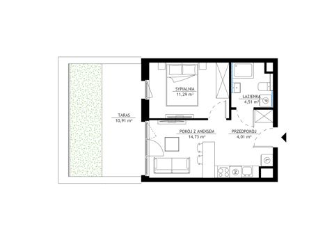 Plan 2 pok. 35m²