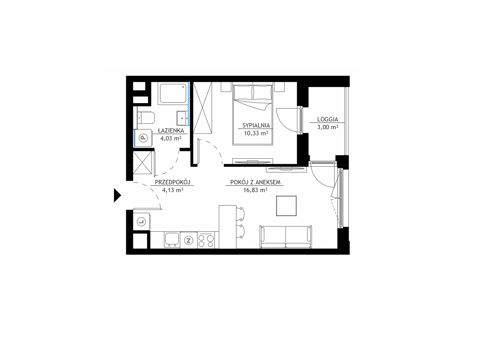 Plan 2 pok. 35m²