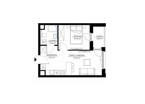 Plan 2 pok. 36m²