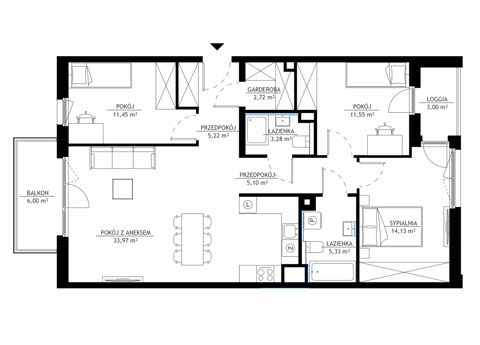 Plan 4 pok. 93m²